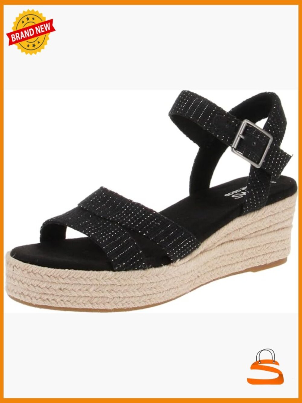 TOMS Audrey Wedge Sandals - Size M - Platform Sandal with Ankle Strap